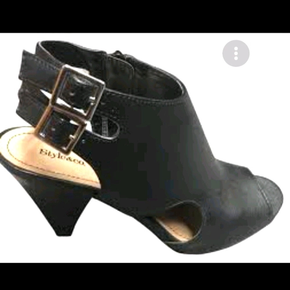 Style & Co Black Sling Back Open Toe Heels